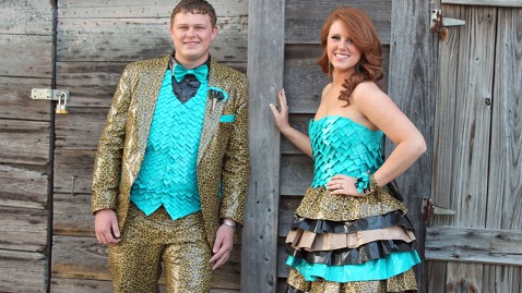 Blue Evening Dress on Prom Dress Thg 130401 Wblog Couple Wears Duct Tape Outfits To Prom