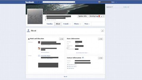 blank facebook timeline page