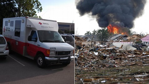 ap fire after tornado ht red cross oklamhoma response vehicle split jt 130521 wblog Red Cross Birthday Wish for Moore, Okla.