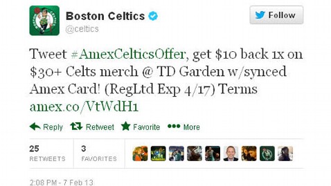 ht celtics amex mi130212 wblog Tweet to Buy? American Express Launches Purchase by Tweeting
