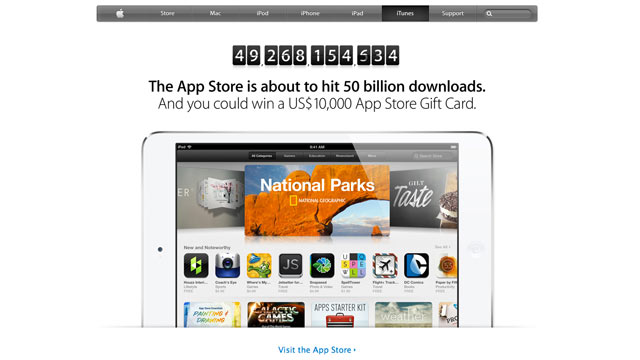 ht itunes 02 mi 130503 wmain Apple Offering $10k Prize to User Who Downloads 50 Billionth App