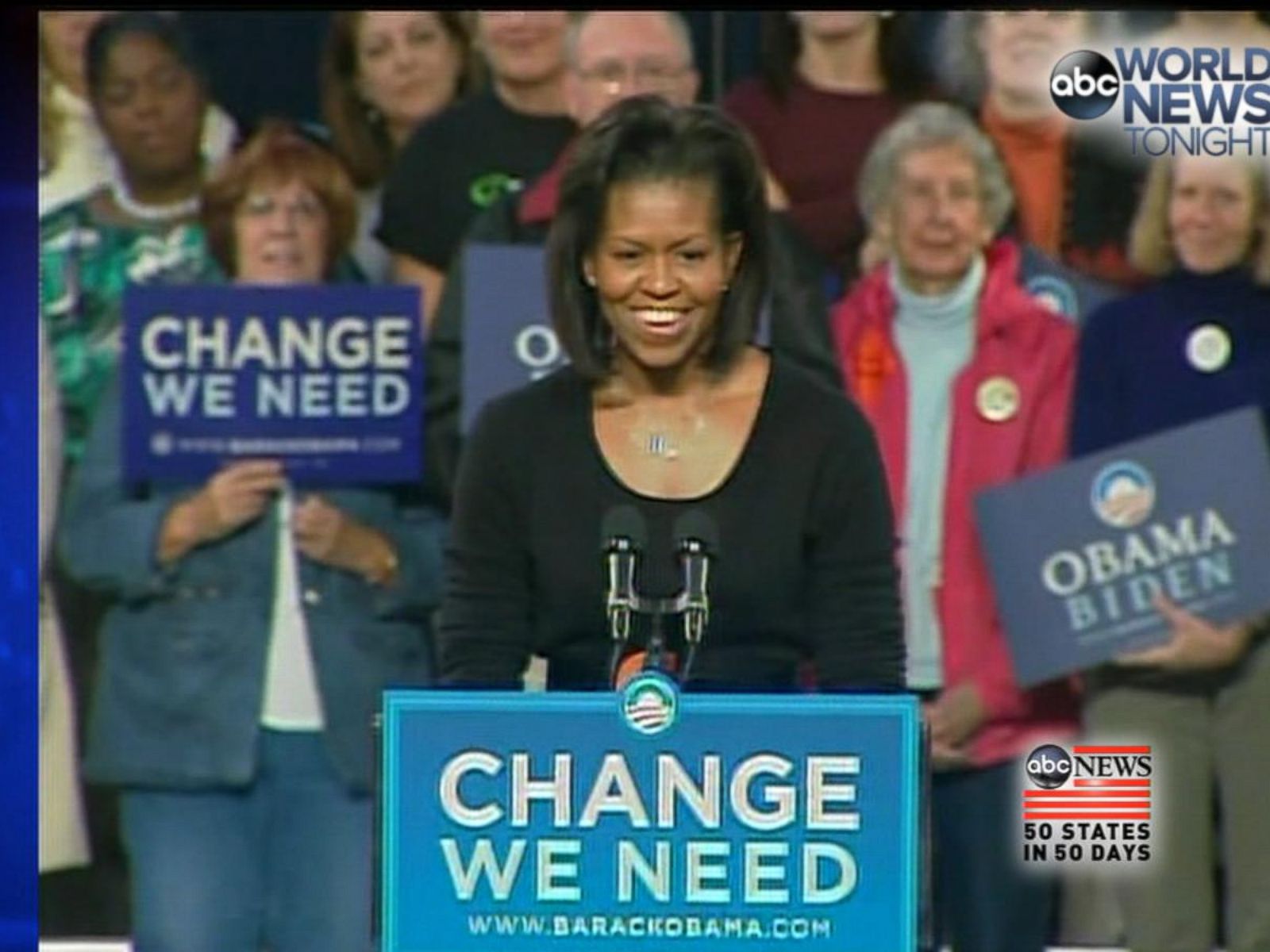 2008 - 11 Days: Michelle Obama Campaigns In Obama-McCain Race