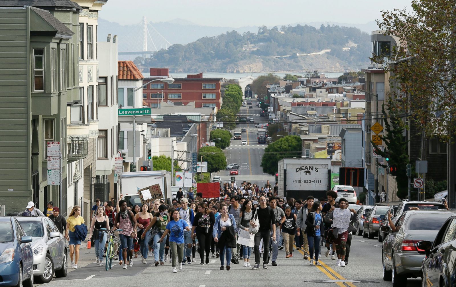 Dramatic Scenes as Thousands March in Protest of Trump's Victory Photos