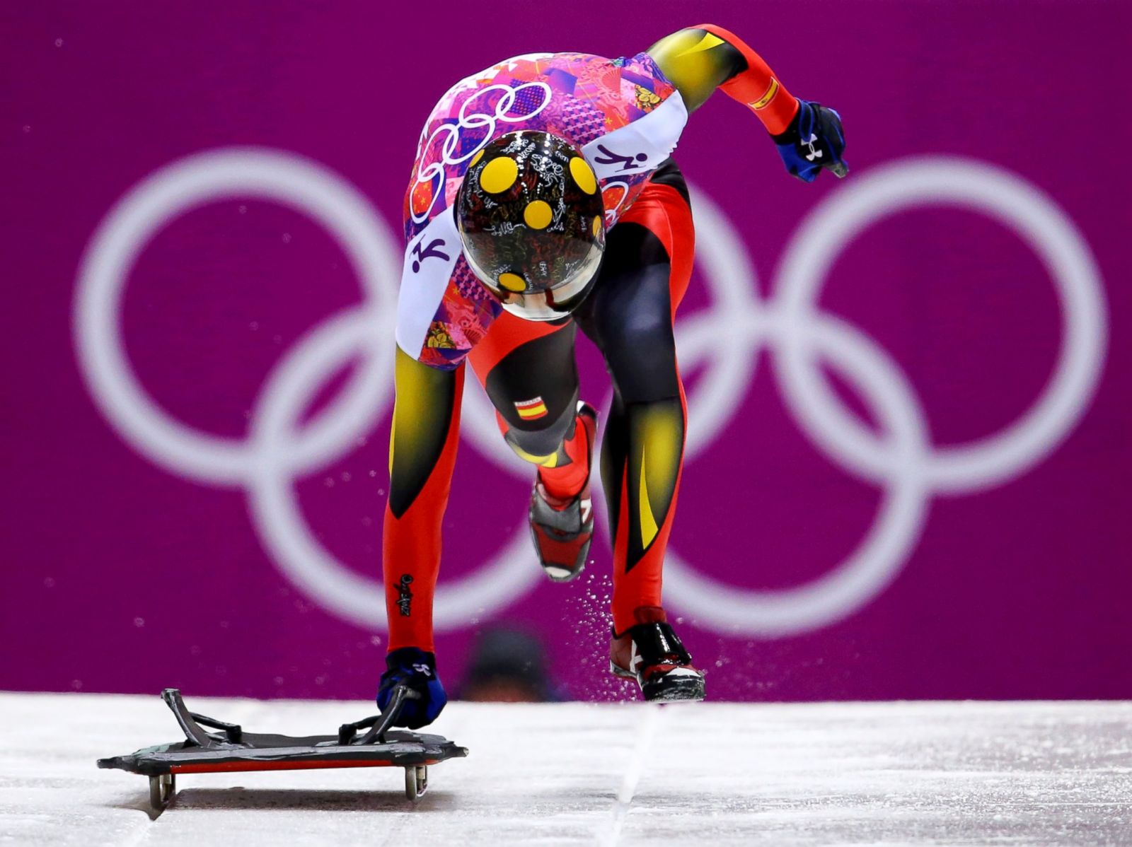 Winter Olympics 2014 Skeleton Olympians' Helmets Photos Image 71