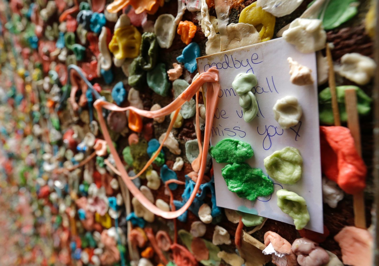 Goodbye Gum Wall Picture | Decades of Gum Cleaned Off Seattle Wall ...